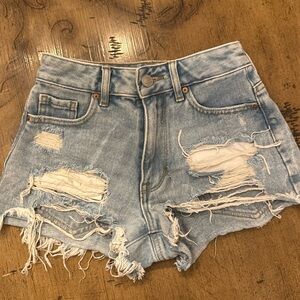 Pacsun high waist denim ripped festival shorts size 22